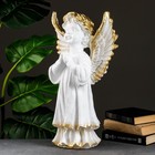 Фигура "Ангел молящийся большой" белое золото 53х30х20см - Фото 5