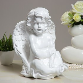 Фигура "Ангел сидя прямо" 25х24х34см белый