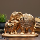 Копилка "Слон со слоненком" бронза, 15х32см - фото 8414183