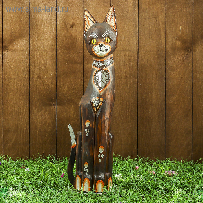 Сувенир «Кошечка с сердечком», 14×6×60 см, дерево - Фото 1