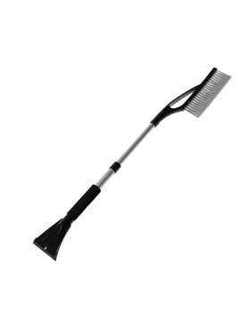 Щетка сметка TORSO, 69-88 см, со скребком, телескопическая, мягкая ручка, серый