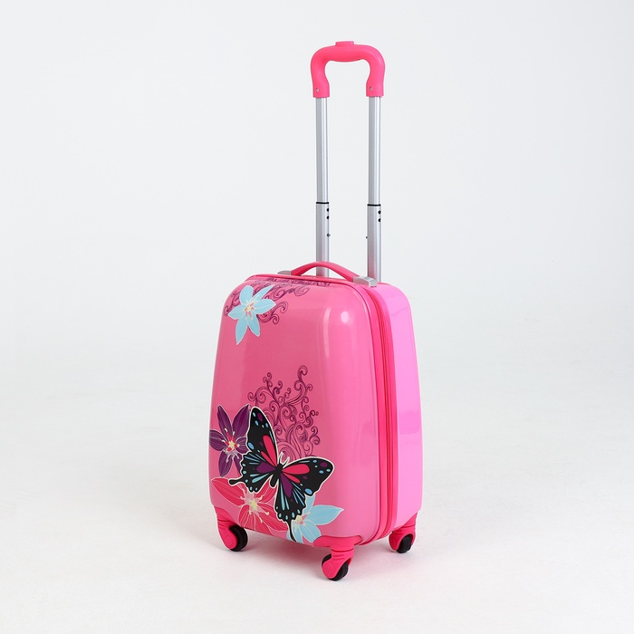 Чемодан детский на колёсах 29 л (XS), на молнии, розовый - Фото 1