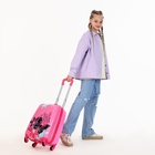Чемодан детский на колёсах 29 л (XS), на молнии, розовый - Фото 10