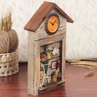 ключница дерево клумба с часами 32*20,5*5 см - Фото 2