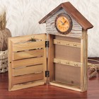 ключница дерево клумба с часами 32*20,5*5 см - Фото 3