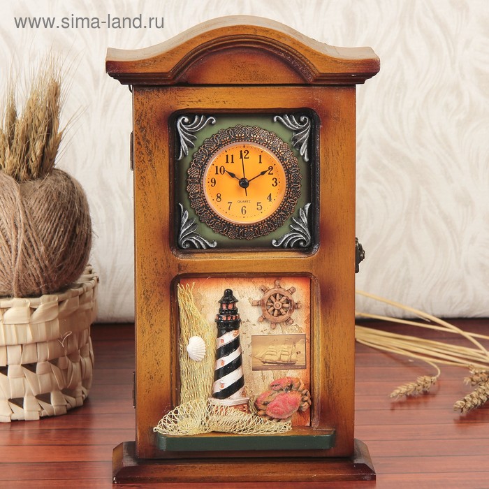 Ключница "Маяк" с часами 31х18х6,5 см - Фото 1