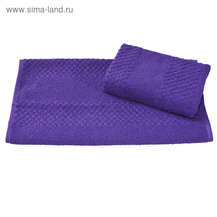 Полотенце махровое гладкокрашеное 40×70 см, 360 г/м2, фиолетовый, 100% хлопок - Фото 1