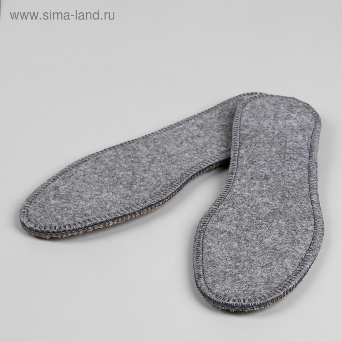 Стельки для обуви, двухслойные, тонкие, 42 р-р, пара, цвет серый - Фото 1
