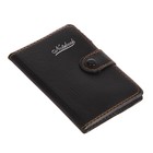 Записная книжка А7, 65 листов, с ручкой, обложка ПВХ, на кнопке, чёрная - Фото 2