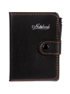 Записная книжка А7, 65 листов, с ручкой, обложка ПВХ, на кнопке, чёрная - Фото 3