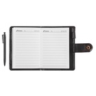 Записная книжка А7, 65 листов, с ручкой, обложка ПВХ, на кнопке, чёрная - Фото 5