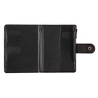 Записная книжка А7, 65 листов, с ручкой, обложка ПВХ, на кнопке, чёрная - Фото 6