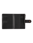 Записная книжка А7, 65 листов, с ручкой, обложка ПВХ, на кнопке, чёрная - Фото 6