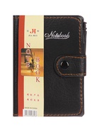 Записная книжка А7, 65 листов, с ручкой, обложка ПВХ, на кнопке, чёрная - Фото 7