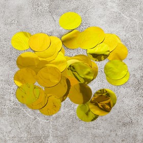 Наполнитель для шара «Конфетти круг», 2,5 см, фольга, цвет золотой, 500 г