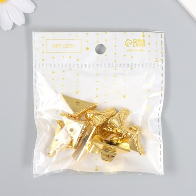 Уголок (ножка) для шкатулки пластик «Рептилия», под золото, набор 8 шт., 2×1.8 см