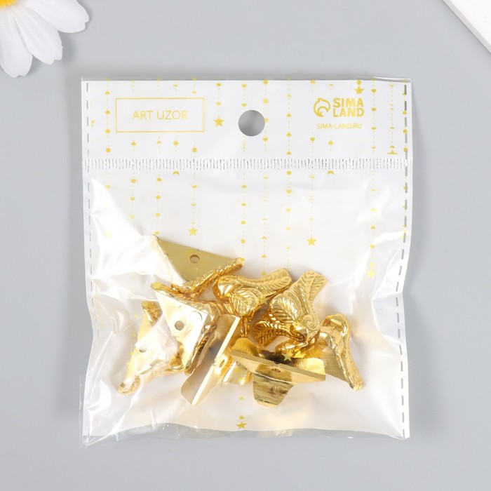 Уголок (ножка) для шкатулки пластик «Рептилия», под золото, набор 8 шт., 2×1.8 см