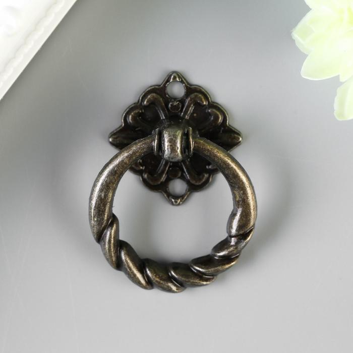 Ручка для шкатулки, ключницы «Молоточек косичка», металл под бронзу, набор 2 шт. - Фото 1