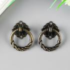 Ручка для шкатулки металл "Молоточек косичка" бронза набор 2 шт 841 4х3 см - фото 26187601