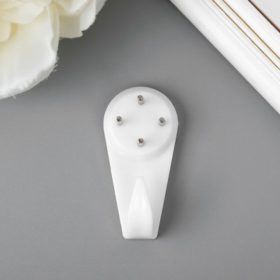 Крючок универсальный, пластик, металл, набор 5 шт., 4×2 см