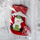 Носок для подарков "Снежный дом" Дед Мороз, 19х26 см, красный - фото 8414374