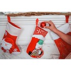 Носок для подарков "Снежный дом" Снеговик, 18,5х26 см, красный - фото 8414377
