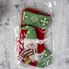 Носок для подарков "Подарочек" Снеговик, 18х25 см, красно-зелёный - фото 8414385