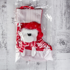 Носок для подарков "Снегопад" Медведь" 18х26 см, бело-красный - Фото 2