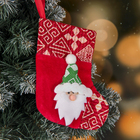 Носок для подарков "Ночь перед Рождеством" Дед Мороз, 13х17,5 см, красный - фото 6279424