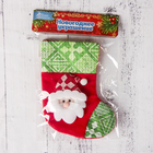 Носок для подарков "Ночь перед Рождеством" 13*17,5 см, дед мороз, красно-зелёный - Фото 2