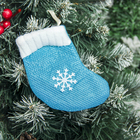 Носок для подарка "Снежинка" 9*11,5 см, голубой - Фото 1