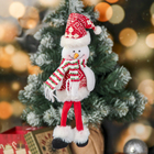 Мягкая игрушка "Снеговик с узорами" 8х30 см, бело-красный - фото 1560063