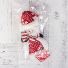 Мягкая игрушка "Снеговик с узорами" 8х30 см, бело-красный - Фото 2