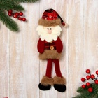 Игрушка мягкая «Дед Мороз в клетку» 8×30 см, красная - Фото 1