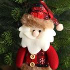 Мягкая игрушка "Дед Мороз в клетку" 8х30 см, красный - Фото 2