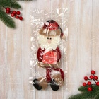 Игрушка мягкая «Дед Мороз в клетку» 8×30 см, красная - Фото 2