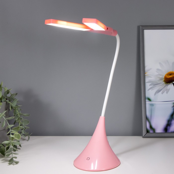 Настольная лампа "Хамелеон розовая" 28LED USB 5.6вт 11х18х49 RISALUX - фото 1886332888