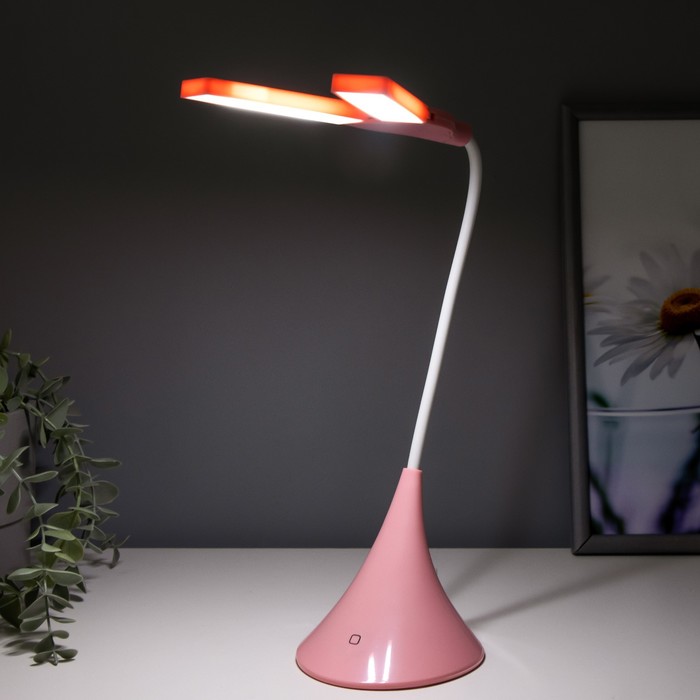 Настольная лампа "Хамелеон розовая" 28LED USB 5.6вт 11х18х49 RISALUX - фото 1886332889