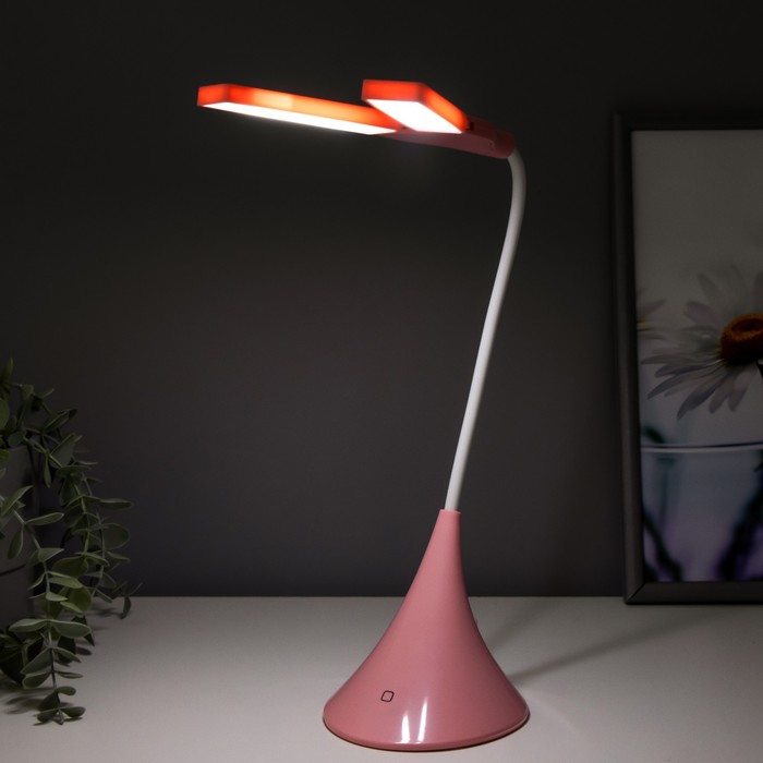 Настольная лампа "Хамелеон розовая" 28LED USB 5.6вт 11х18х49 RISALUX - фото 1886332890