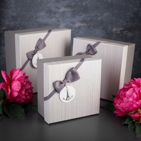 Набор коробок 3 в 1, 21 х 21 х 12 - 17 х 17 х 9 см