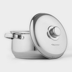 Кастрюля Катунь «Гретта», 3.4 л, d=20 см, капсульное дно, индукция, нержавеющая сталь, AISI - 201 - Фото 3