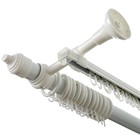 Карниз двухрядный 240 см, d=2,8 см "Классика", цвет белый - Фото 3