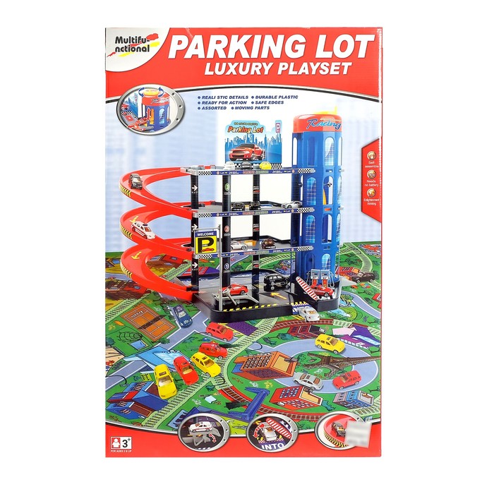 Парковка «Мега паркинг», 6 металлических машин + коврик - фото 1884874728