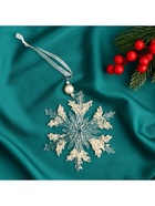 Ёлочная игрушка «Зимнее волшебство. Снежинка ажурная», d=12 см, прозрачный, МИКС - Фото 3