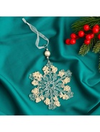 Ёлочная игрушка «Зимнее волшебство. Снежинка ажурная», d=12 см, прозрачный, МИКС - Фото 4