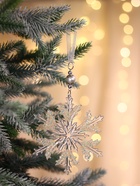 Ёлочная игрушка «Зимнее волшебство. Снежинка ажурная», d=12 см, прозрачный, МИКС 3576006 Ёлочная игрушка «Зимнее волшебство. Снежинка ажурная», d=12 см, прозрачный, МИКС 3576006