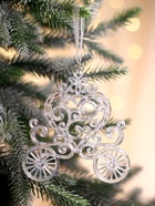 Ёлочная игрушка «Зимнее волшебство. Карета», перелив 11×11 см, прозрачный перелив - Фото 2