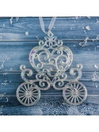 Ёлочная игрушка «Зимнее волшебство. Карета», перелив 11×11 см, прозрачный перелив - Фото 3