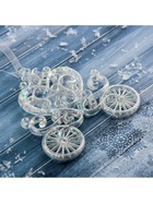 Ёлочная игрушка «Зимнее волшебство. Карета», перелив 11×11 см, прозрачный перелив - Фото 4