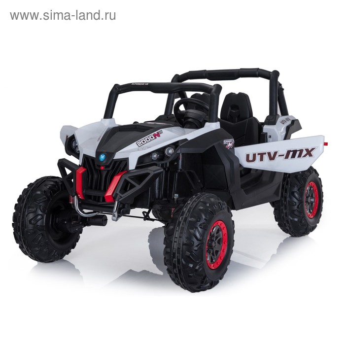 Электромобиль «БАГГИ», полный привод 4WD, кожаное сидение, цвет белый - Фото 1